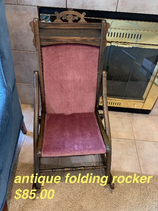 antique folding rocker $40