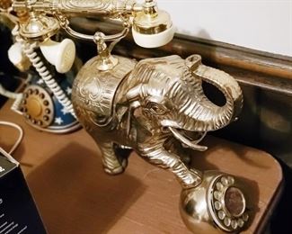 Vintage Phone Collection - Check Out this BRASS Elephant Phone - YES - BRASS!!!!