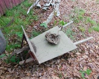 Primitive Wheel Barrow 