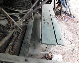 Primitive Green Paint Wooden Steps