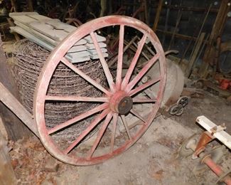 4 Wagon Wheels and Wagon Frame