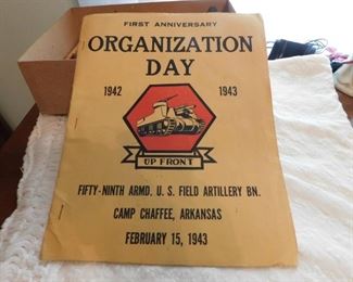 1943 Organization Day Program 59th Armored U.S. Field Artillery Battalion