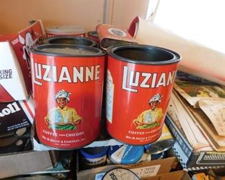 Several Clean Luzianne Coffee Cans