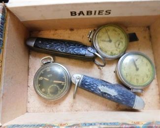 Pocket Knives and Watches