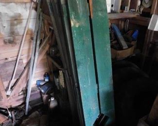 Old Green Paint Wooden Shutters