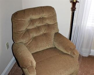 Small upholstered recliner chair