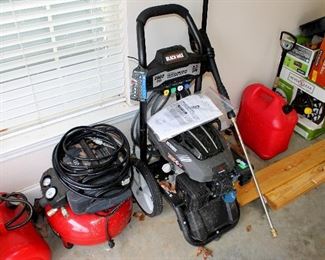 Black Max 2800 PSI pressure washer, Porter & Cable 150 PSI 6 gal. air compressor