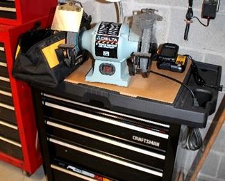 Craftsman tool chest, Delta 8" bench grinder