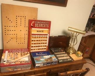 Games, nice size wood desk