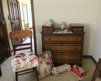 Antique marble top dresser, antique dresser sets, Waverly pillows
