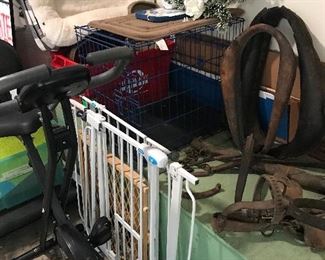 Dog crate, exercise bike