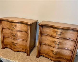Pair of matching nightstands by Drexel Heritage (32” wide by 31” tall)