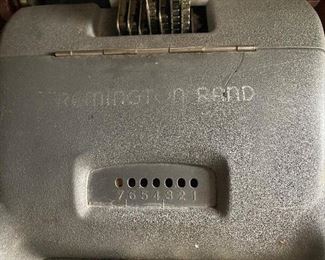 Vintage Remington Rand adding machine with crank