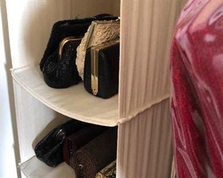 about 40 small handbags