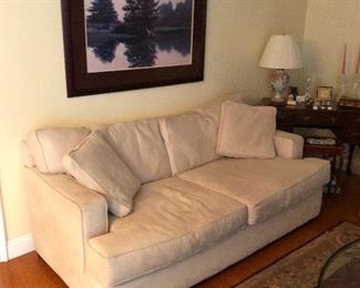 Sofa - Cream colored ultrasuede