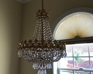 Teardrop dangle crystal chandelier basket lamp French - you must be licensed to take it down.
