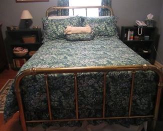Antique brass bed.