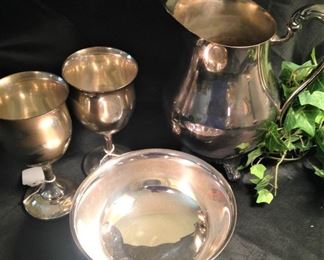 Goblets, pitcher, and bowl