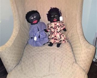Vintage primitive Black Americana cloth rag dolls