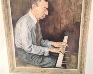 Framed art - "Sergei Rachmaninoff" (Painted for the Magnavox Collection by Boris Chaliapin)