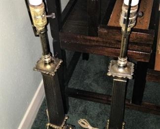 Large brass lamps  (no shades)