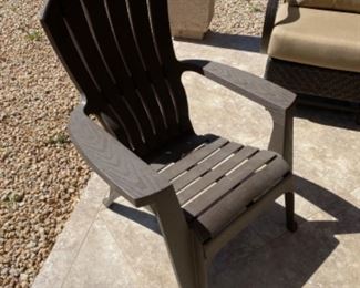 Wood look plastic outdoor chair		
