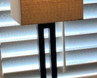  Contemporary Wood/Steel Base Table Lamp #2