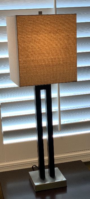  Contemporary Wood/Steel Base Table Lamp #2