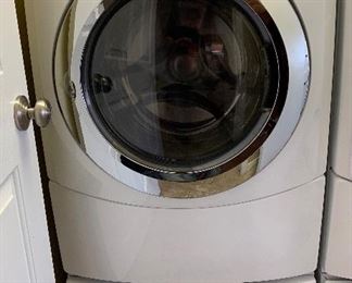 Maytag 27in 4.5 Cu Ft 4000 Series Washer Machine Washer w/ pedestal drawer MHWE450WW01	52.25x27x30in	HxWxD
