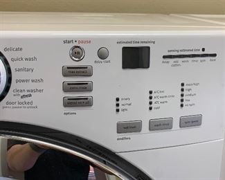 Maytag 27in 4.5 Cu Ft 4000 Series Washer Machine Washer w/ pedestal drawer MHWE450WW01	52.25x27x30in	HxWxD
