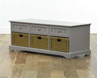 Rustic Grey Low Profile Storage Cabinet 