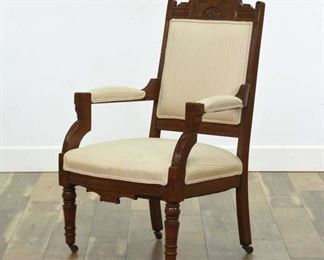 Antique Carved Victorian Eastlake Armchair 