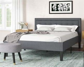 Wrought Studio Pinheiro Queen Upholstered Bed In Grey