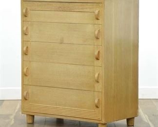 Vintage Art Deco Style Tall Dresser W Ridge Detail