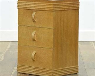 Vintage Art Deco Nightstand W Ridge Detail  