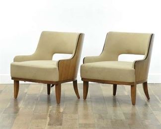 Hbf Mid Century Modern Style Barrel Back Armchairs