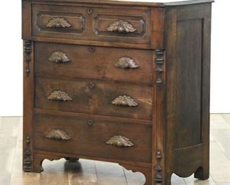 Carved American Provincial Tall Dresser  