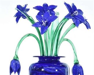 Venetian Hand Pulled Glass Flowers & Leaves