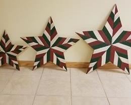 Huge 3 Wooden Stars Wall Art