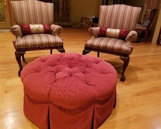 Pennsylvania House Wig Back Chairs with Ottoman