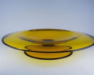 Frederick Carder Steuben American Art Glass Amber Monumental Console Bowl