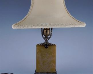 Art Glass Thistle Motif Table Lamp 18 1/4"