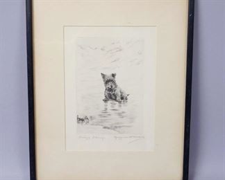 "Seeing Things" Signed Etching by English Printmaker Marguerite Kirmse 10 1/2" x 13"