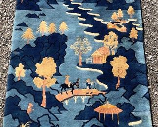 Travelers in the Mountains Chinese Rug 48" x 75" 