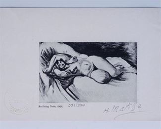 Matisse signed print