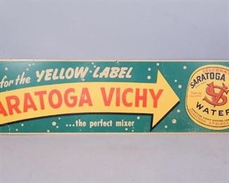 Saratoga Vichy Water Cardboard Sign