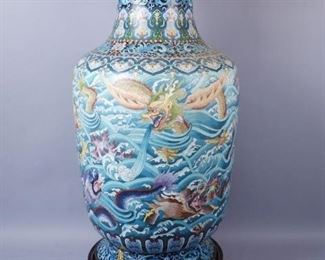 Monumental Chinese Cloisonne Vase
