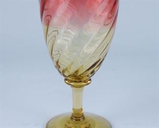 Amberina Swirl Wine Goblet