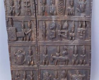 Antique Dogon Tribe Granary Door African Relief