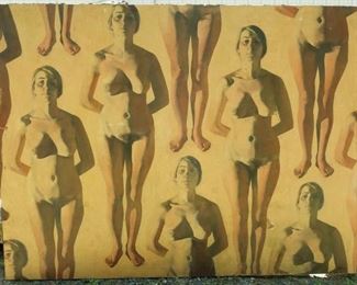 1960s Signed Ira Schwartz Monumental MCM Nude Painting
